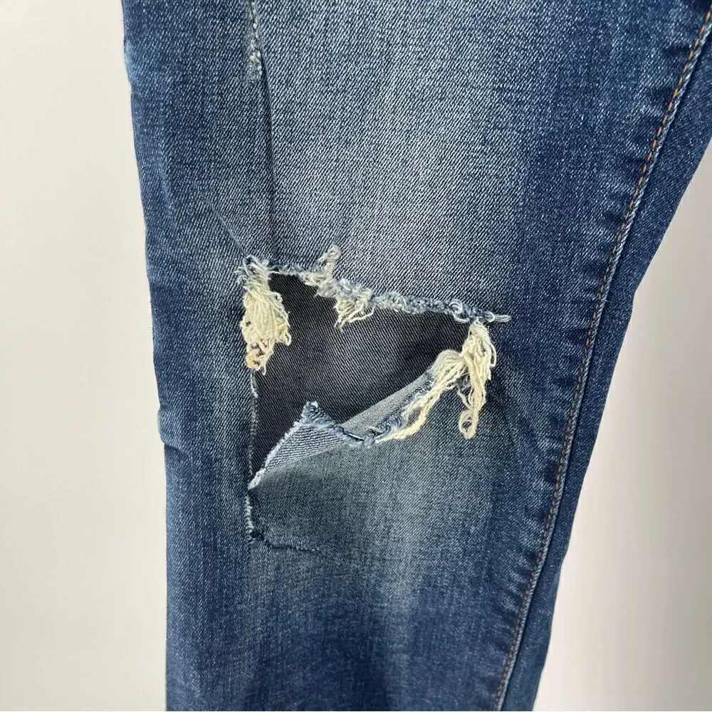 Aeropostale Men’s Blue Dark Wash Distressed Stretch Skinny Denim Jeans 30 x 30